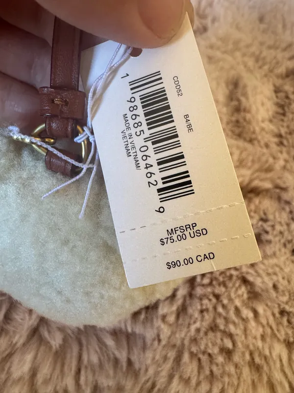 NWT Coach Bear Puffy Bag Charm In Shearling CDD52 - Image 6