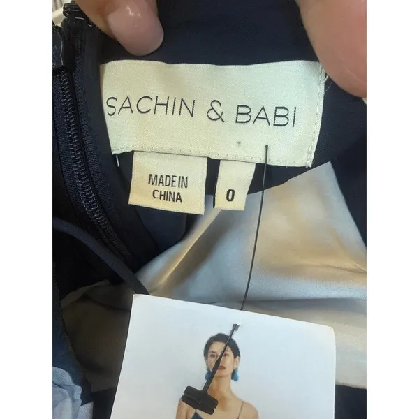 NWT Sachin & Babi Alta Midnight Glacial Rose Satin Slip Gown Size 0 $295‎ - Image 5