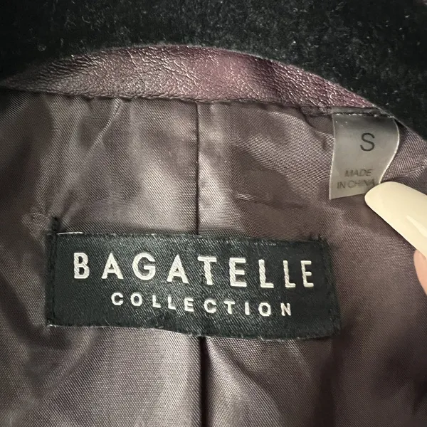 Bagatelle Jacket Womens Small Burgundy Garment Dyed Faux Leather Notch Collar - Image 7