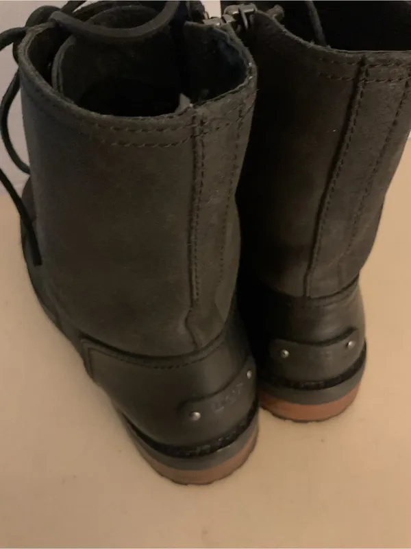 UGG Women's Black leather Lace-Up Combat Kilmer II Boots US 9 - Image 12