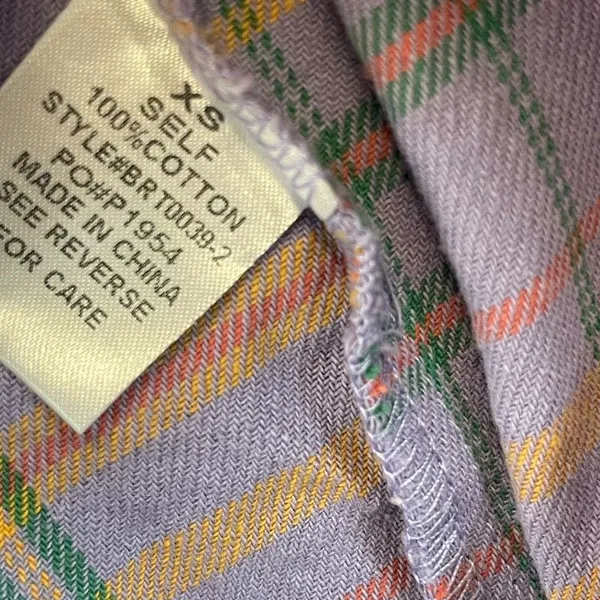The Nines Boutique XS Purple Plaid checkered Button Down flannel - Image 12