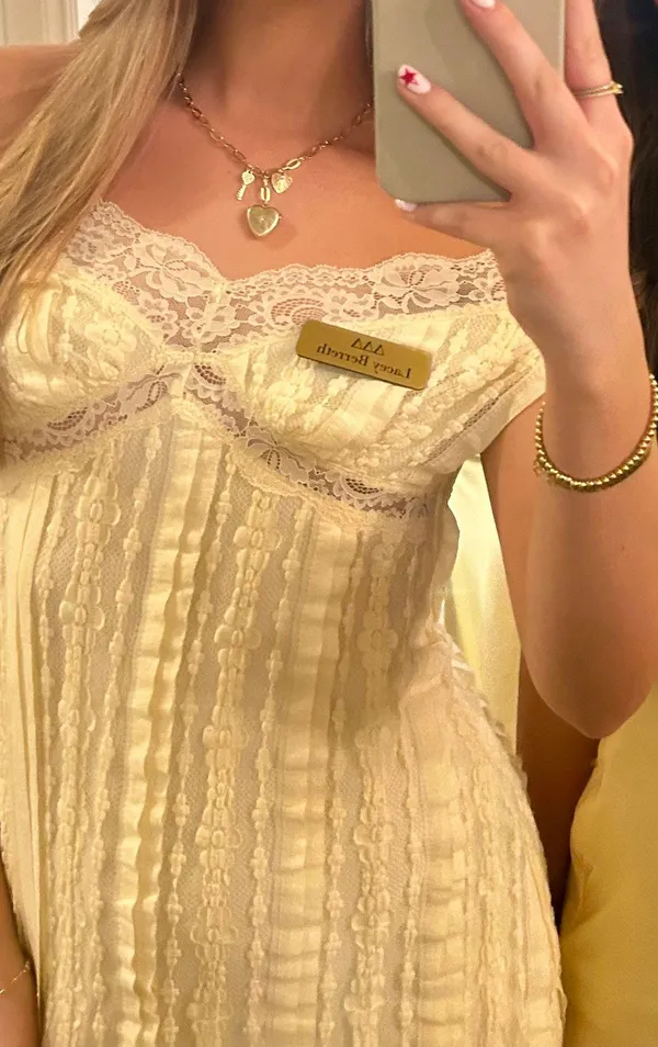 Off The Shoulder Yellow Mini Dress - Image 5