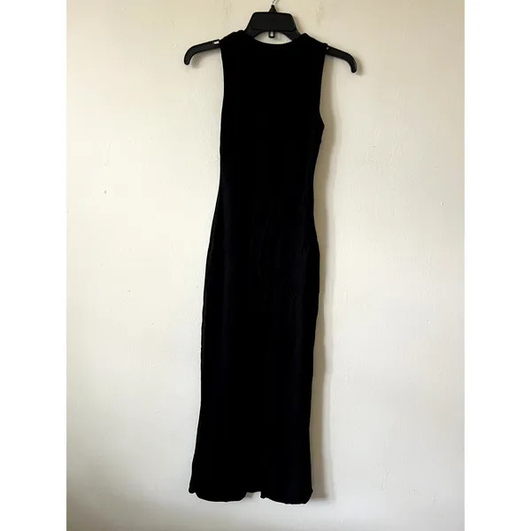 Oh Polly Ainslee Modal Square-Neck Bodycon Midi Dress in Black Size 4 - Image 5