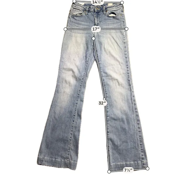 Banana Republic Wide Leg Jeans Light‎ Wash High Rise Size 27 4 Blue Denim - Image 3