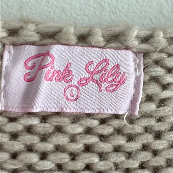 Pink Lily Tan Knit Cardigan - Image 4