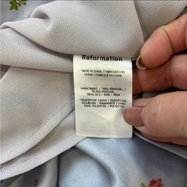 Reformation Veranda Silk Melba Purple Floral MIni Skirt Size 0 - Image 4