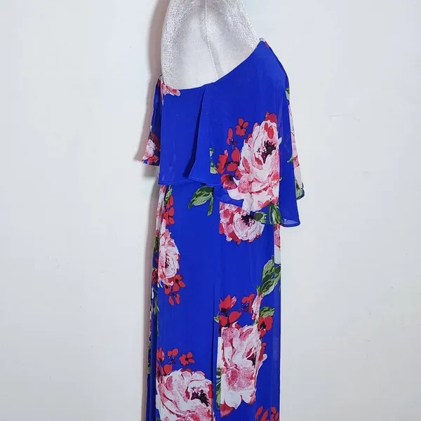 City Triangles Blue Floral Strapless Maxi Dress NWT Size Small Boho Maxi Dress - Image 5