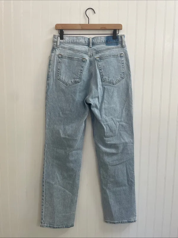 ABERCROMBIE & FITCH 90s Straight Ultra High Rise Crossover Waist Jeans Size 8/29 - Image 4