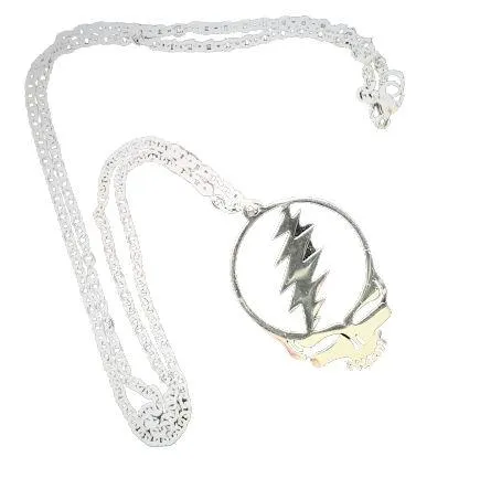 Grateful Dead Memorabilia Silver "Steal Your Face" Nostalgic Collectible Necklace NWOT - Image 2