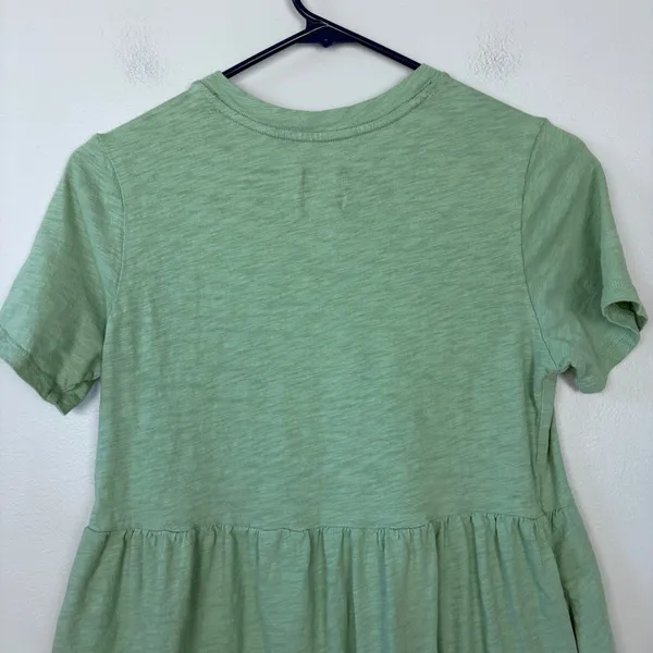 Gap T-Shirt Dress Green Crewneck Short Sleeve Tiered Skirt Side Pockets Size XS - Image 11