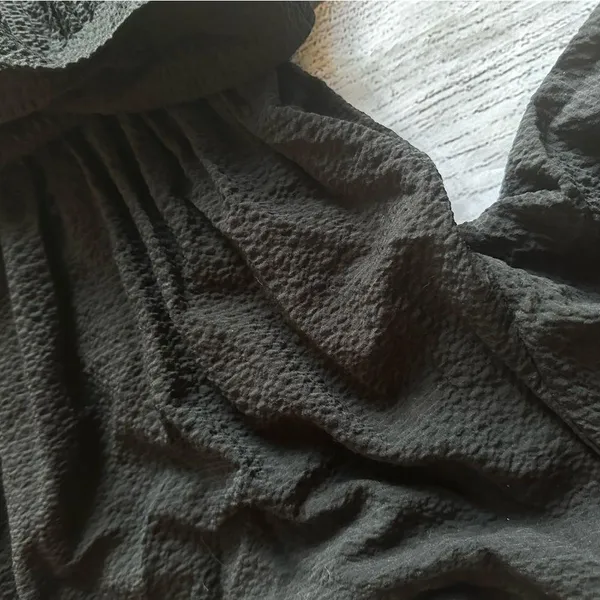 Anthropologie Francesca Balloon Sleeved Textured Romper Black Size XS - Image 4