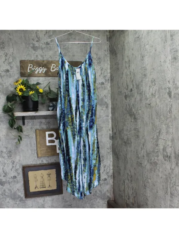 NWT J. Valdi Womens Striped Jumpsuit Swim Cover Up J15175 Blue Multi L - Image 2