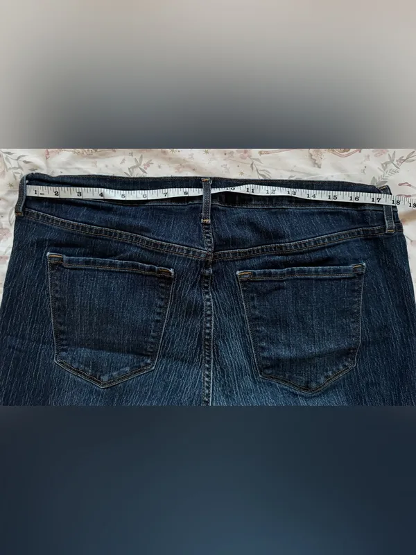 Old Navy Curvy Bootcut Textured Stretch Jeans Dark Wash 14 Short - Image 8