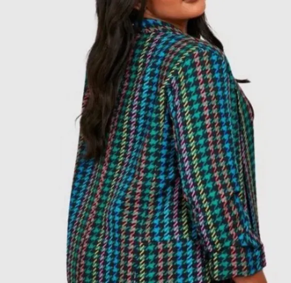 Boohoo Plus Size Houndstooth Blazer - Image 2