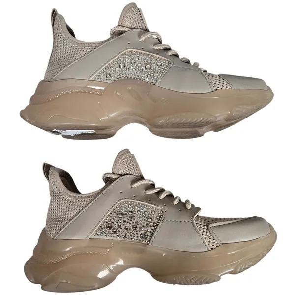 Steve Madden Women's Vance Beige‎ Rhinestone Chunky Sole Sneakers Shoes Size 6.5 - Image 5