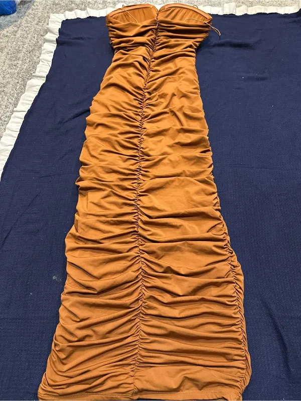Oh Polly Rust Orange Ruched Maxi Dress - Image 7
