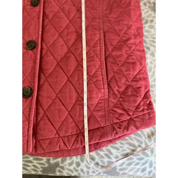 Talbots Quilted Barn Jacket Large Pink Shacket Corduroy Preppy Bright Equestrian - Image 7