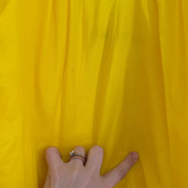 Alice + Olivia Dress Womens S Yellow Silk Cotton Tie Back Mini‎ Boho Luxury - Image 5