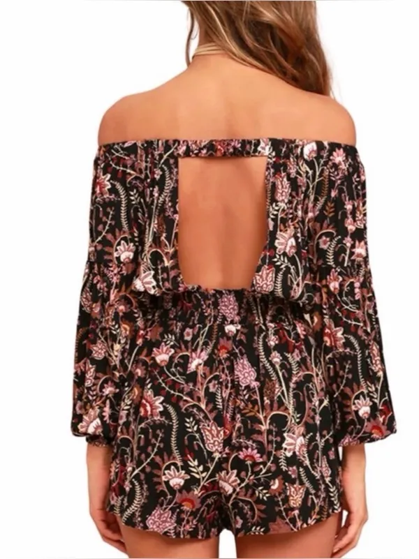 Free People Pretty and Free Floral Romper off the shoulders medium - Image 2