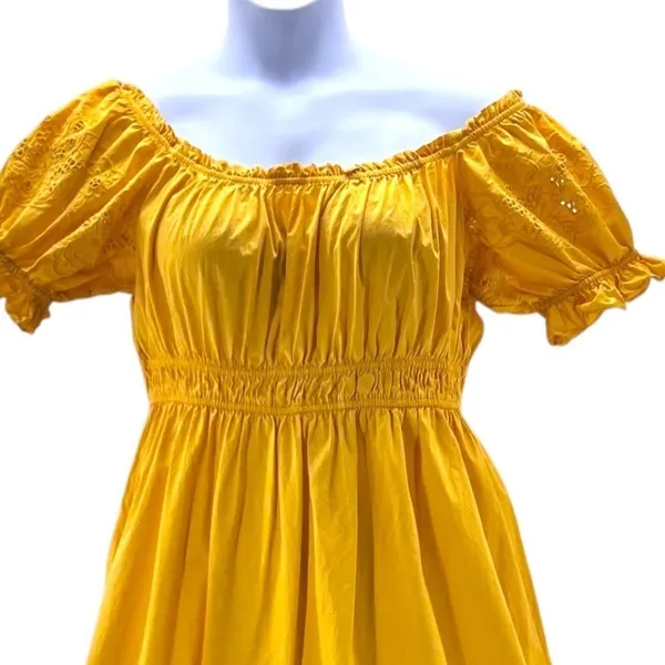 HM Midi Dress Yellow Marigold‎ Large - Image 3
