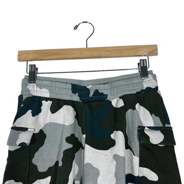 Adidas Camo Cargo French Terry Shorts Grey Black Camouflage Utility Size S - Image 2