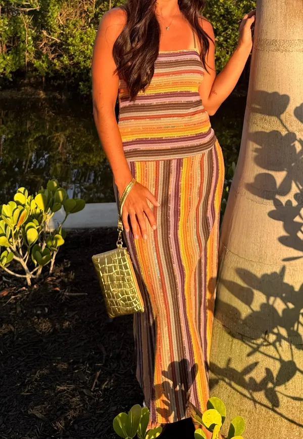 Striped Maxi Dress Multiple Size XS - Image 4