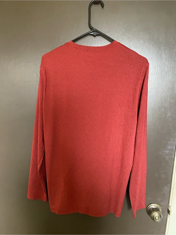 Women Long-Sleeve Crewneck Shirt - Burgundy - Image 3