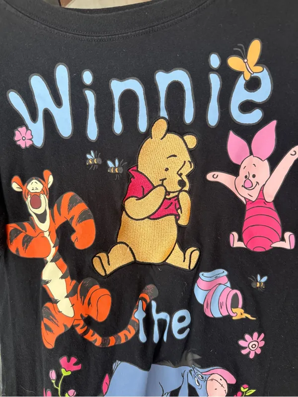 Winnie the pooh & friends disney tee embroidered patches colorful short sleeve - Image 2