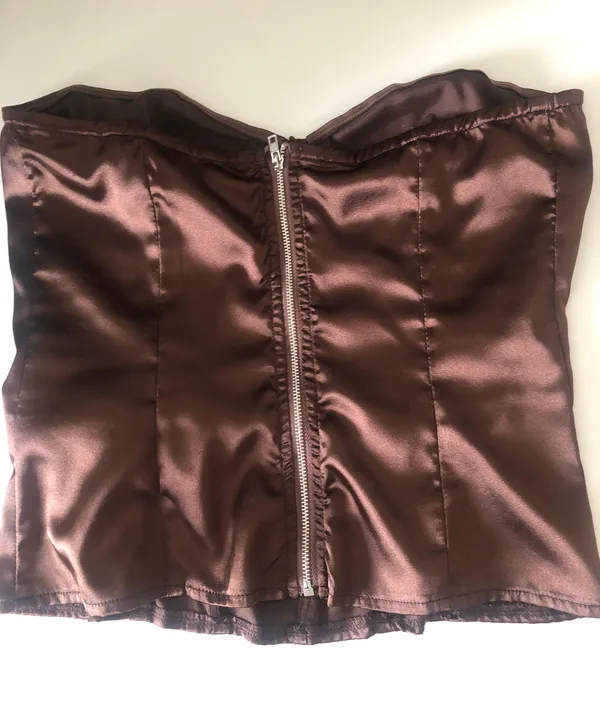 Pretty Little Thing Brown Satin Corset - Image 5