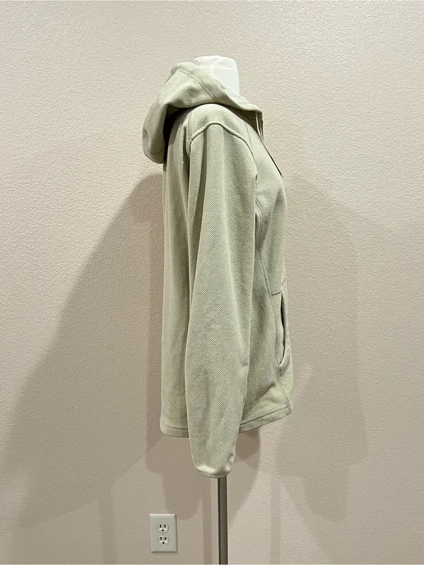 Duluth Trading Co Beige Brushed Waffle 1/2 Zip Hooded Pullover Size Small - Image 6