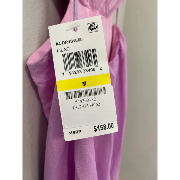New ASTR the Label Lilac Puff Sleeve Open Back Midi Dress Size M - Image 4