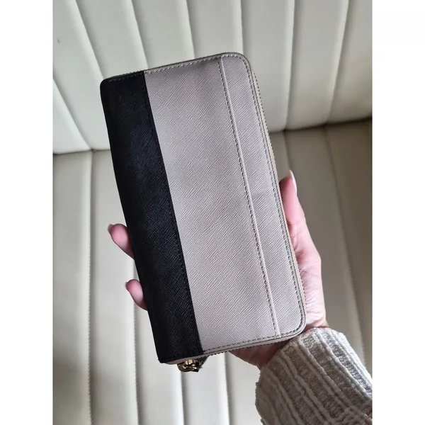 Kate Spade Two-Tone Zip Wallet in Cream and Black - Image 2