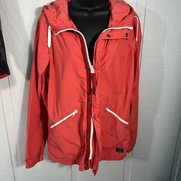ABERCROMBIE & FITCH WIND & WATER RESISTANT HOODED FULL ZIP JACKET Size X… - Image 3