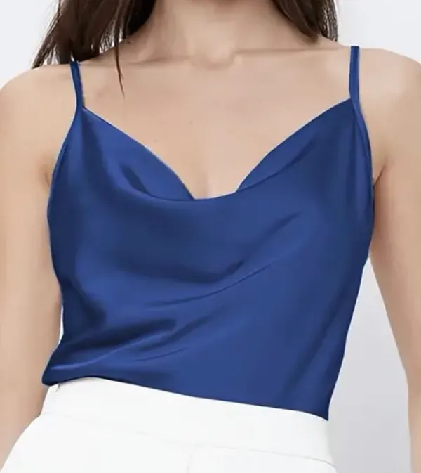 Elegant Solid Cami Top Blue - Image 2