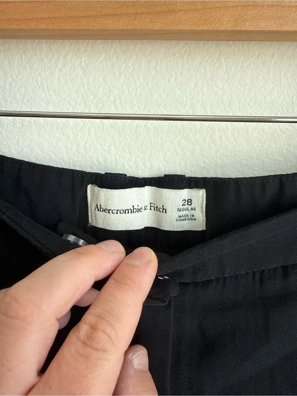 Abercrombie & Fitch Sloane Crepe Tailored Trousers Black Ultra High Rise 28 - Image 7