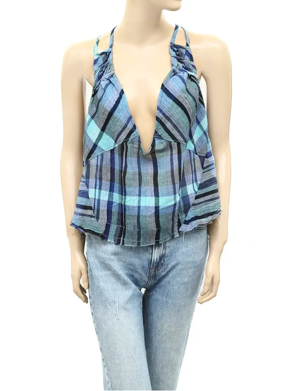 Free People We The Free Plaid Crop Cami Top - Image 5