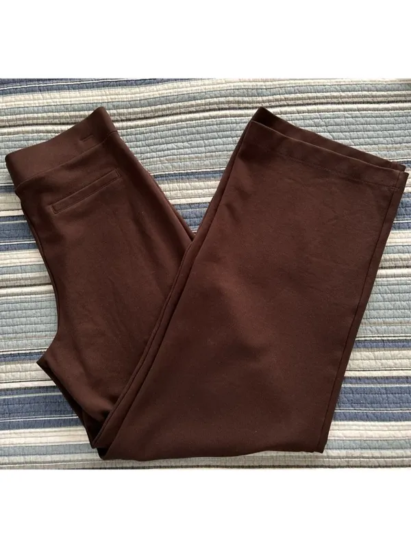 Quince Ultra-Stretch Ponte Wide Leg Pants Espresso Brown Size S - Image 12
