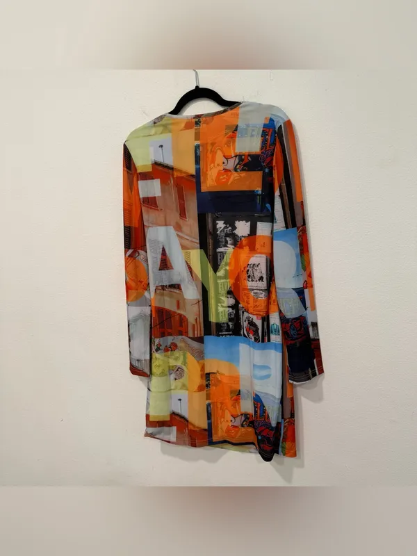 Peppermayo Into The City Long Sleeve Graphic Mesh Mini Dress 12 - Image 5