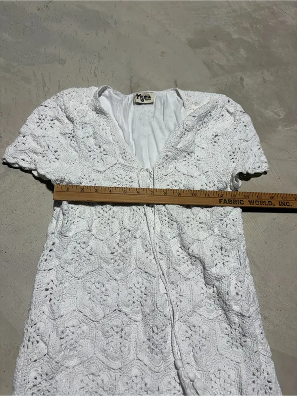 Show Me Your MuMu Palmer fleetwood White Crochet dress medium - Image 4