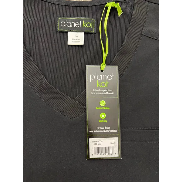 Planet Koi Black Scrub Top V-Neck Women’s Large New With Tags - Image 2