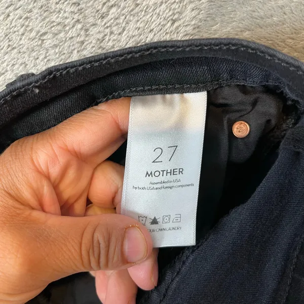 Mother The Stunner Double Zip Ankle Step Fray‎ Jeans in Not Guilty Black Sz 27 - Image 6