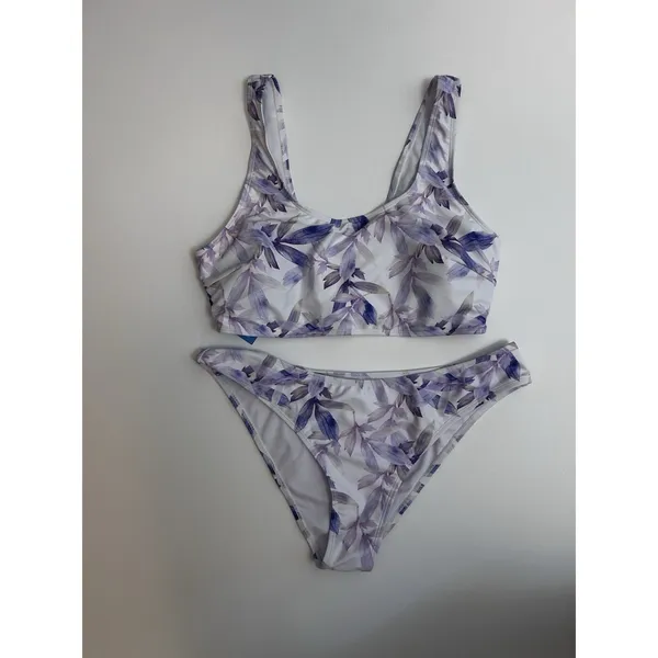 Cupshe Women’s L Floral 3-Pc Bralette Bikini Mesh Skirt CAA12L3A008CV - Image 2