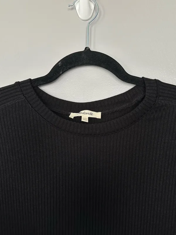 Madewell Ribbed Fitted Crewneck Long-Sleeve Top Size XXL - Image 5