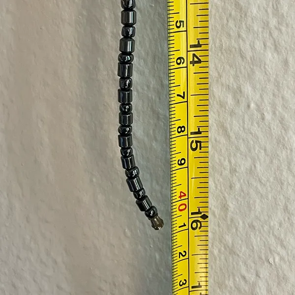 Black Hematite Cylind‎ Bead Necklace - Image 7