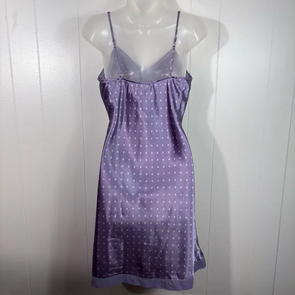 Vintage Apt 9 Y2K Purple Silky Babydoll Fit Slip Chemise Night Dress Medium M - Image 2