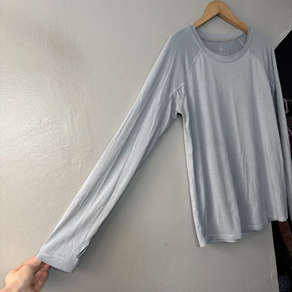 Free Fly Tee Shirt Size Large Blue Bamboo Shade Base Layer Long Sleeve Gorpcore - Image 2