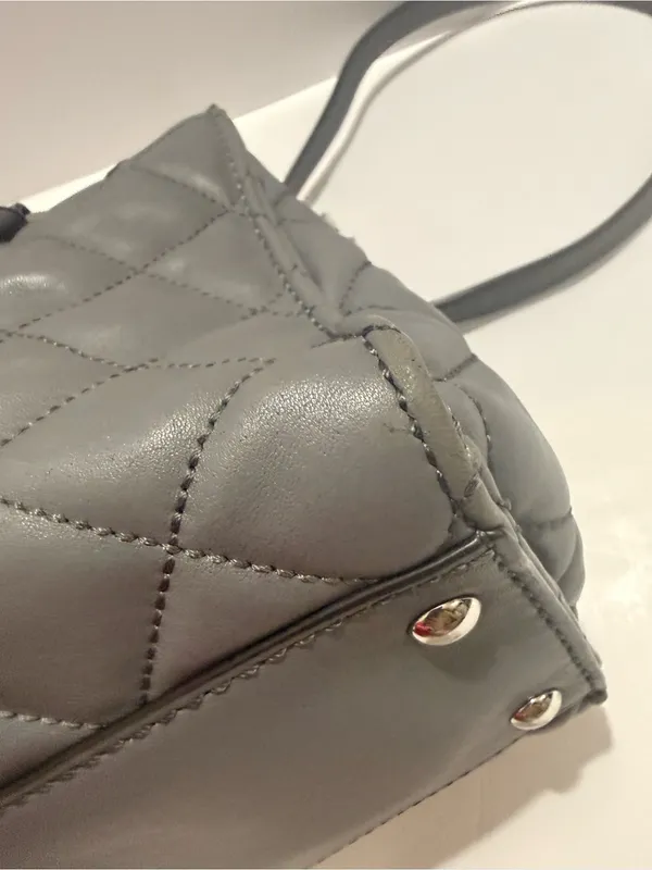 Michael Michael Kors Gray Quilted Leather Satchel Crossbody - Image 7