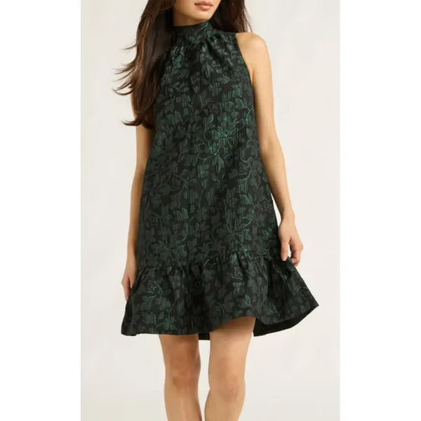 Scoop Womens Dress Size M (8-10) Rainforest Jacquard Mini Swing Casual Neck Tie - Image 3