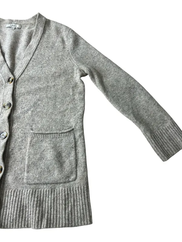 MADEWELL Women Speckled Brown Maysfield Cardigan Grandpa Sweater Merino Wool XS - Image 3