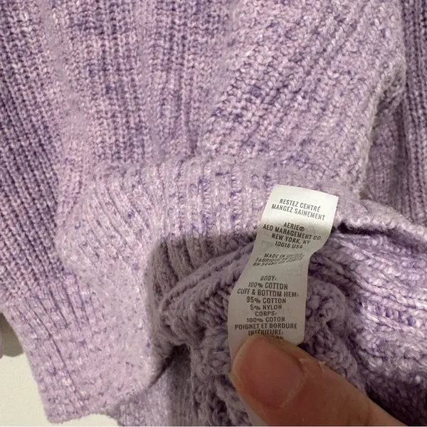 Aerie offline cotton chillside half zip sweater purple size‎ XS. Thumbholes. - Image 5